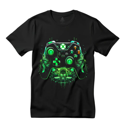 Green Xbox Controller T-Shirt: Level Up Your Style - Black Threadz