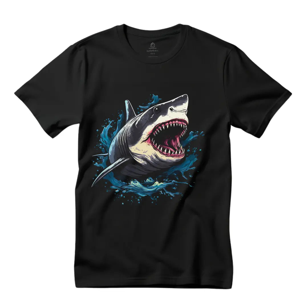Shark Attack T-Shirt: Embrace the Power of the Ocean - Black Threadz