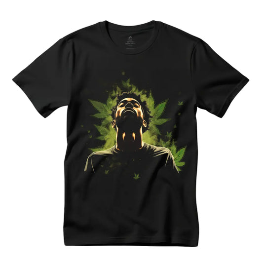 Black Man's Cannabis Background T-Shirt: Embrace the Culture and Style - Black Threadz
