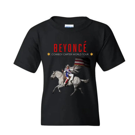 Beyoncé Cowboy Carter World Tour Concert Shirt - Kid's Black Tee for Fans - Black Threadz