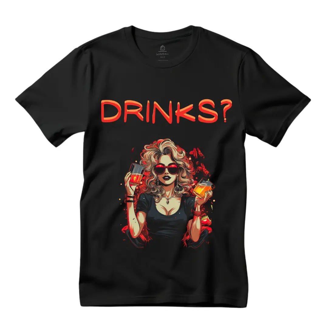 Drinks T-Shirt: Raise a Toast in Style - Black Threadz