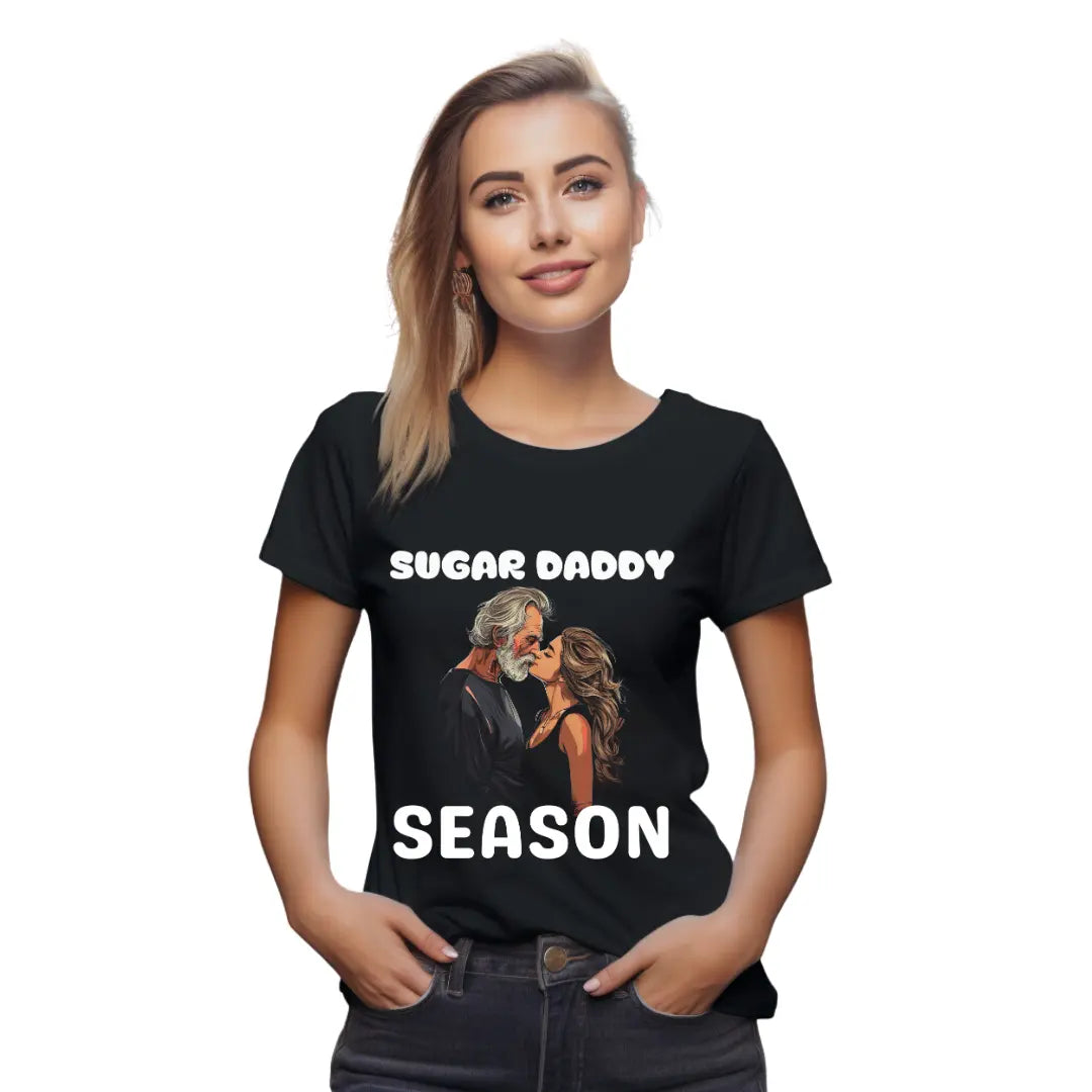 Sugar Daddy Season' Graphic Tee for Playful Statements - Black Threadz