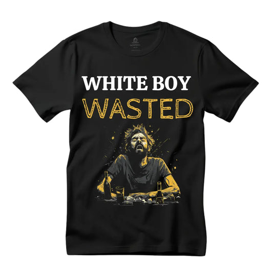White Boy Wasted Party T-Shirt - Embrace the Celebration - Black Threadz