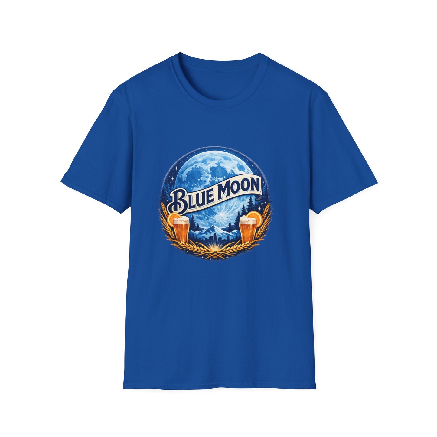 Blue Moon T-Shirt – Beer Fan Tee, Belgian-Style Wheat Ale Shirt, Brewery & Bar Merch