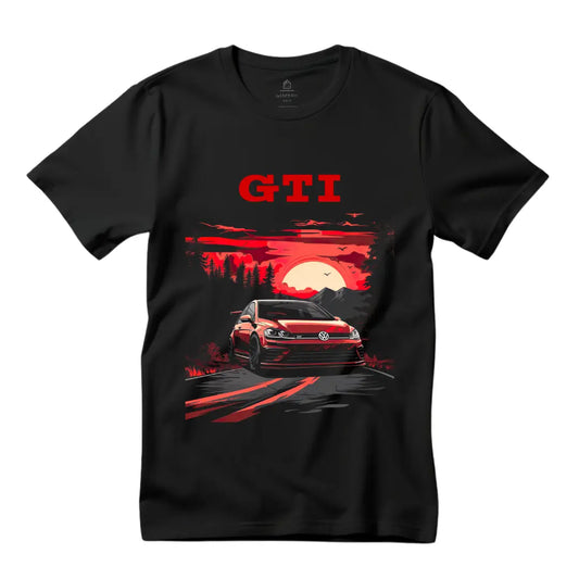 Sundown Drive: GTI Sunset Black T-Shirt - Black Threadz