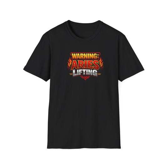 Warning Aries Lifting T-Shirt – Funny Aries Gym Shirt, Zodiac Fitness Graphic Tee, Aries Workout Shirt, Astrology Gift for Men & Women