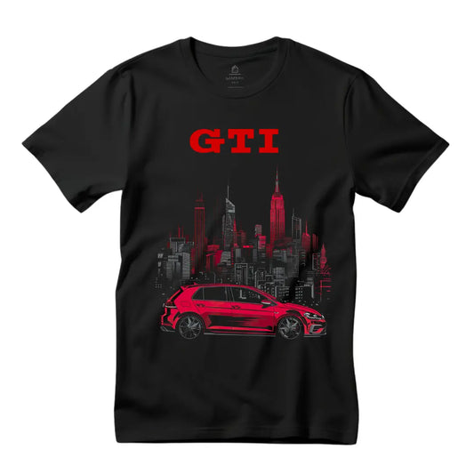 Cityscape Charm: GTI Urban Black T-Shirt - Black Threadz
