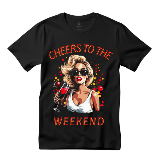 Cheers to the Weekend: Celebrate in Style T-Shirt - Black Threadz