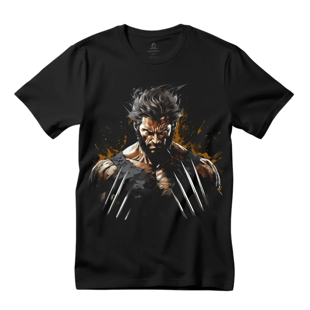 Claws Out: Wolverine Graphic Tee for Marvel Enthusiasts - Black Threadz
