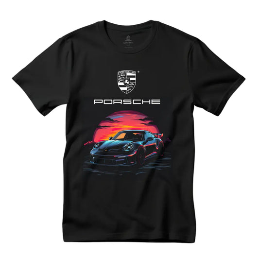 911 Graphic Black T-Shirt - Iconic Sports Car Design - Black Threadz