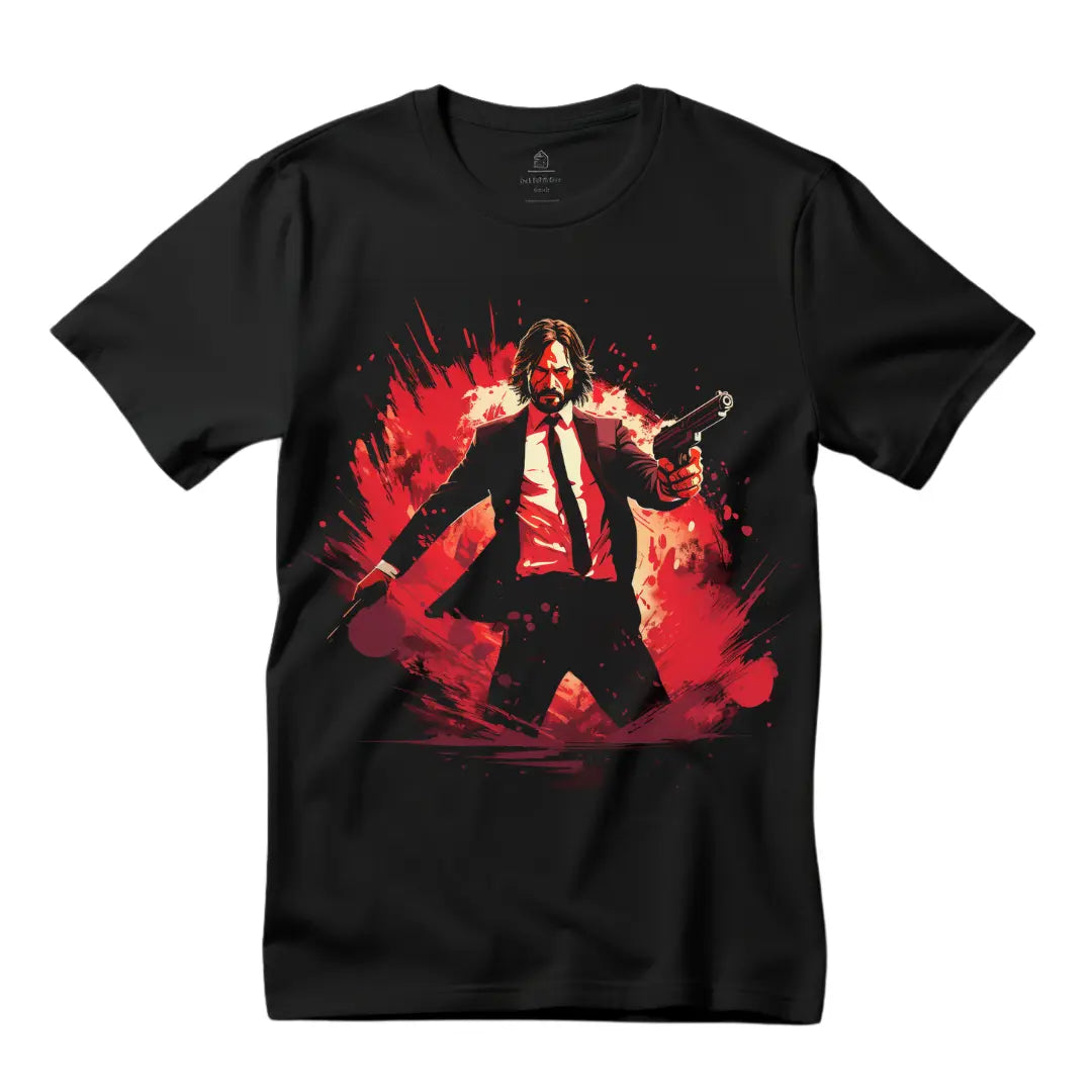Precision in Style: John Wick Shooting Graphic Tee for Action Enthusiasts - Black Threadz