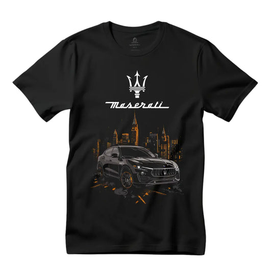 Maserati Levante Graphic Tee - Premium Black Top with Luxury SUV Design - Black Threadz