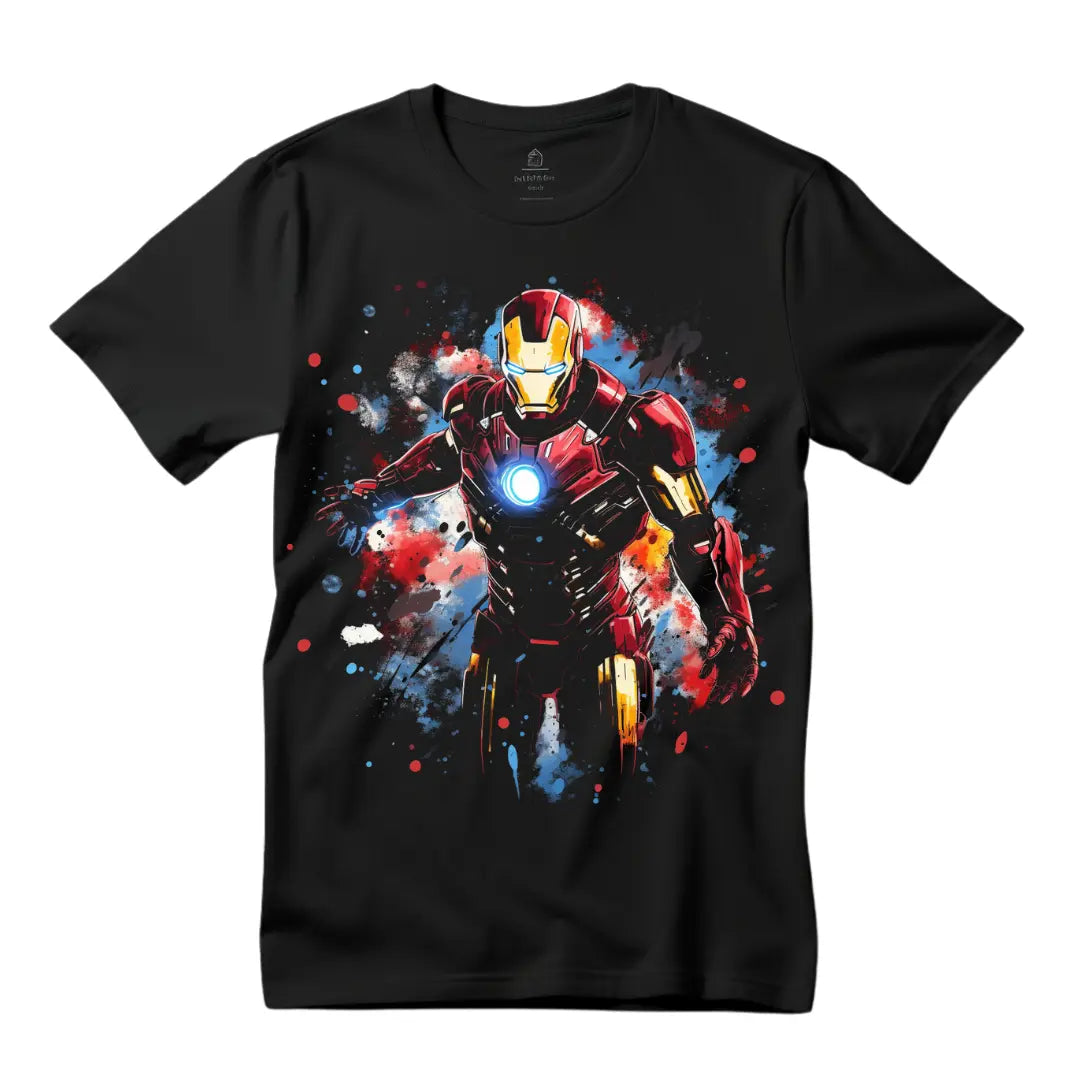 Iron Man in Space Graphic Tee - Elevate Your Style with Marvel's Iconic Hero - Black Threadz