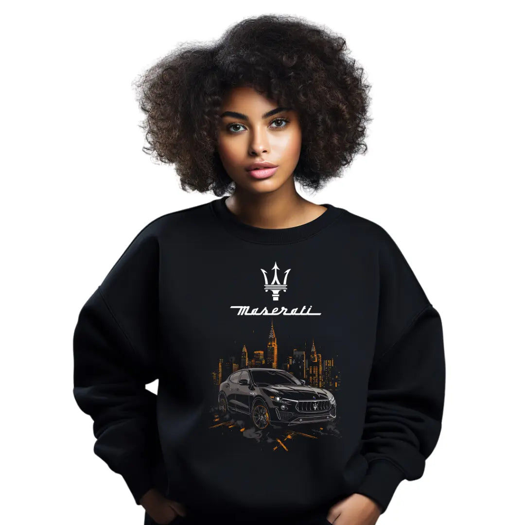 Levante Graphic Sweatshirt - Premium Black Top with Luxury SUV Design - Black Threadz