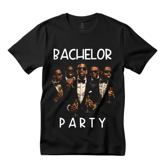 Black Men's Bachelor Party Crew T-Shirt - Black Threadz