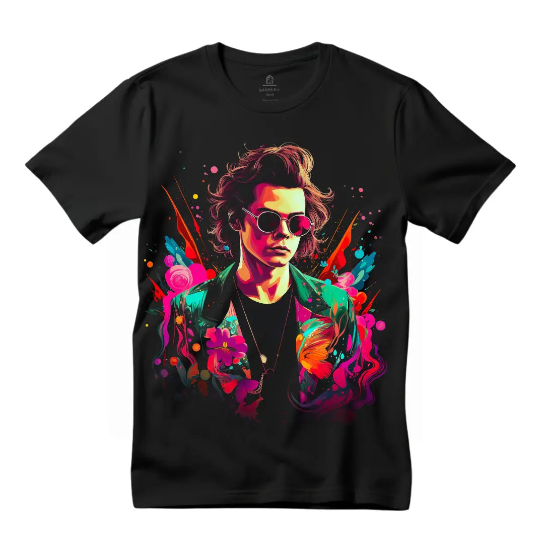 Harry Styles Inspired T-Shirt - Channeling Iconic Style - Black Threadz