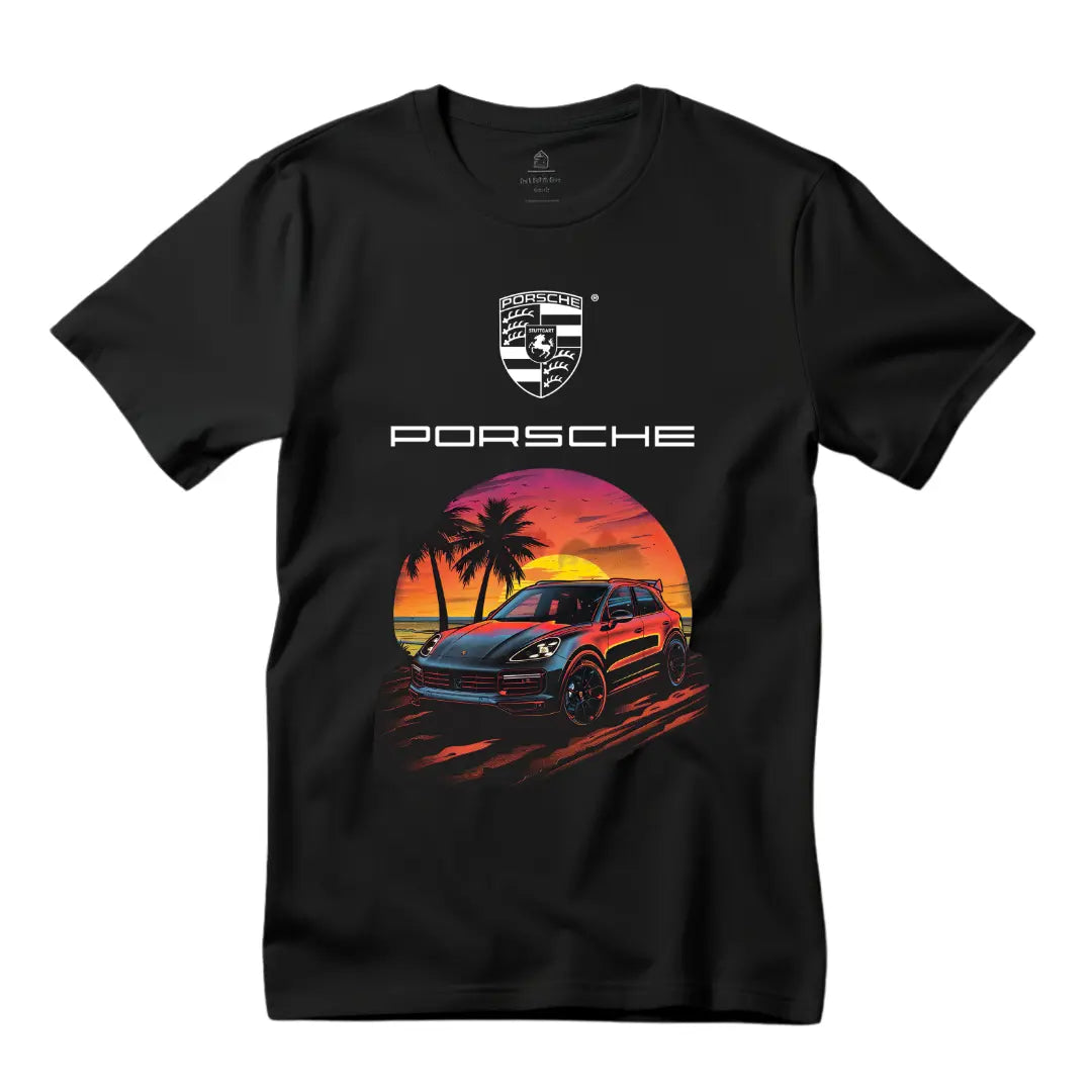 Cayenne Graphic Black T-Shirt - Luxury SUV Design - Black Threadz