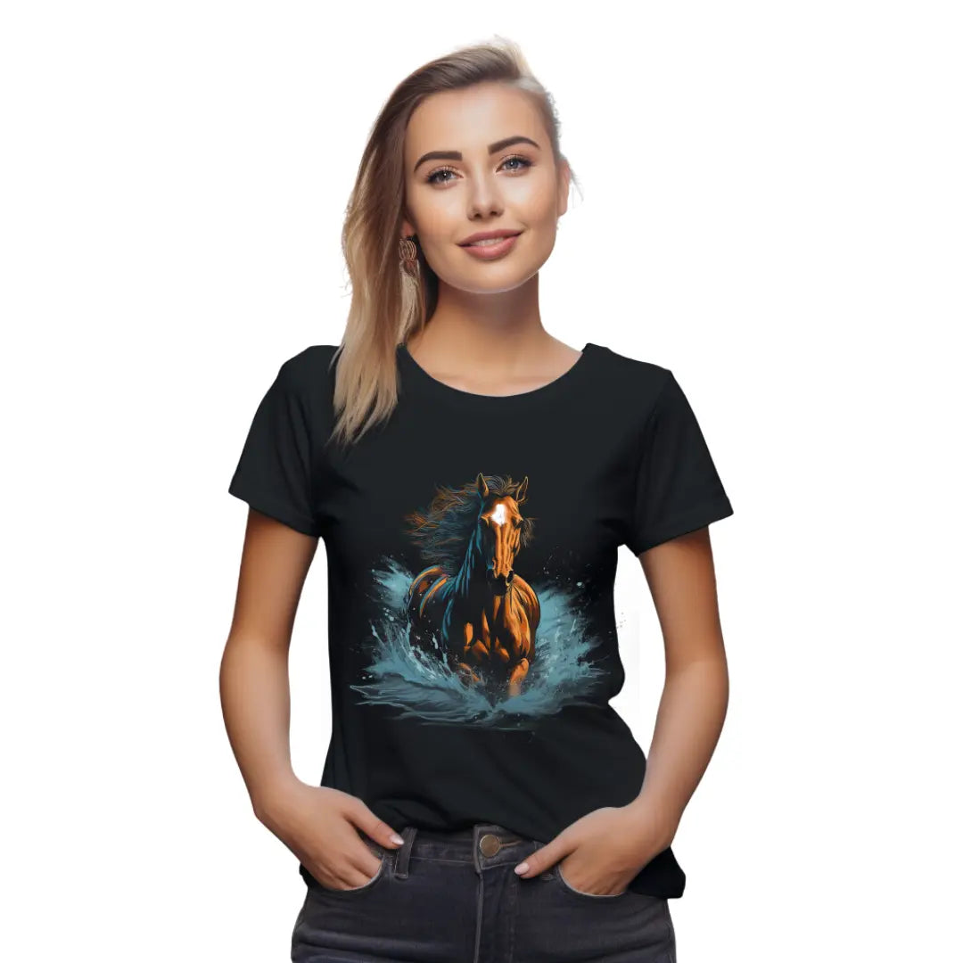 Horse in Motion T-Shirt: Embrace the Power and Grace of Nature - Black Threadz