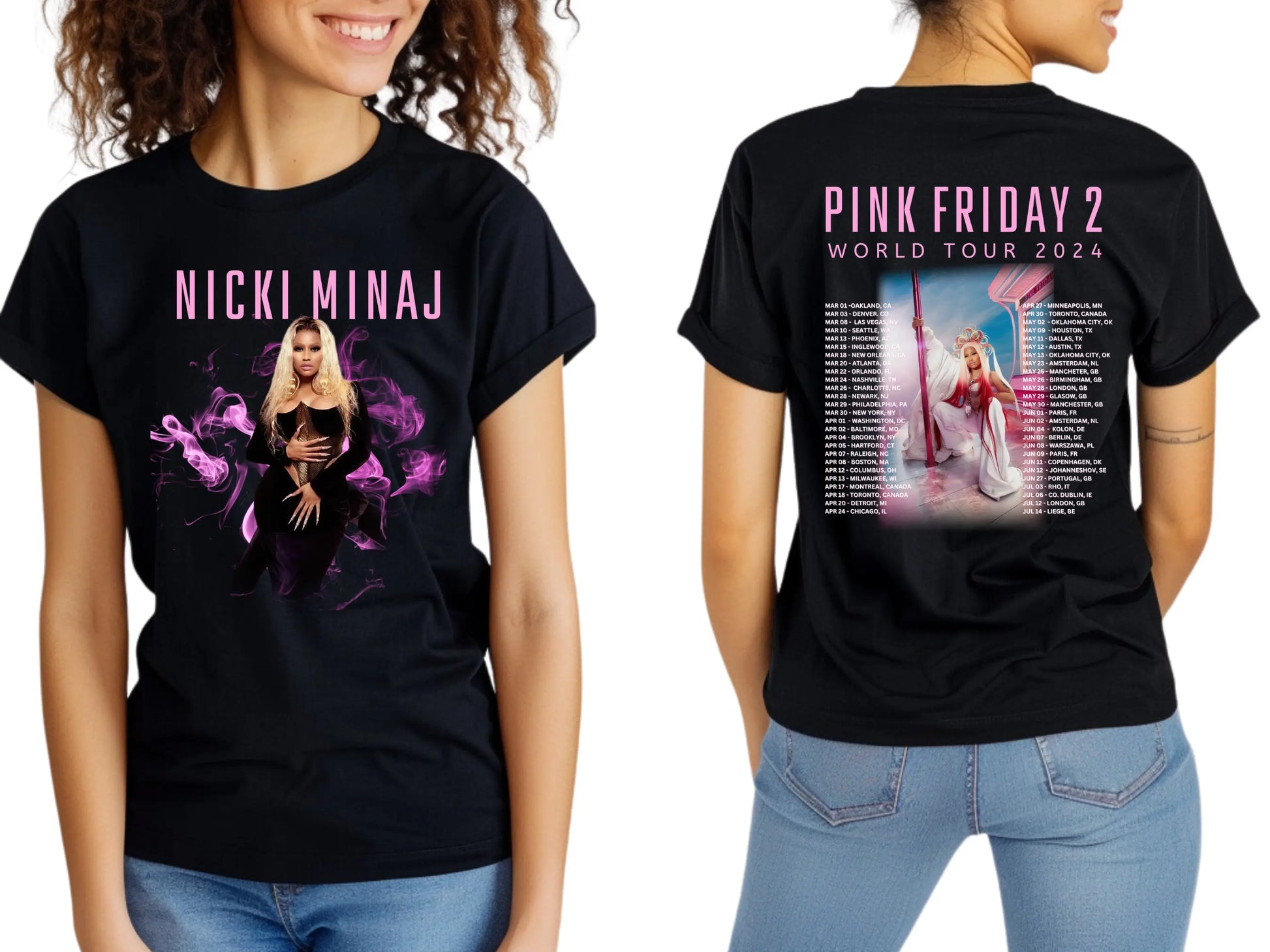 Pink Friday 2: Nicki Minaj Concert T-Shirt - Black Threadz