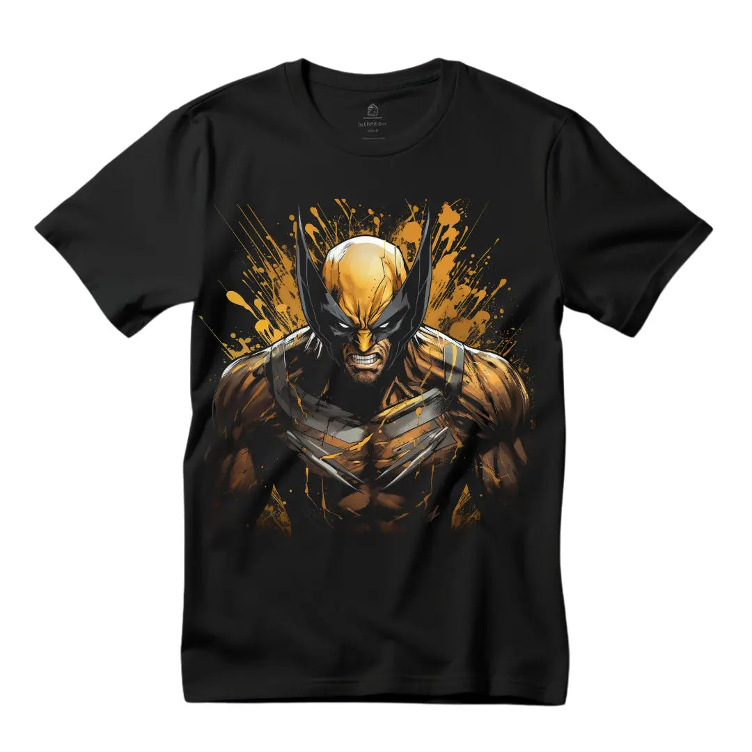 Adamantium Style: Wolverine Graphic Tee for Marvel Enthusiasts - Black Threadz
