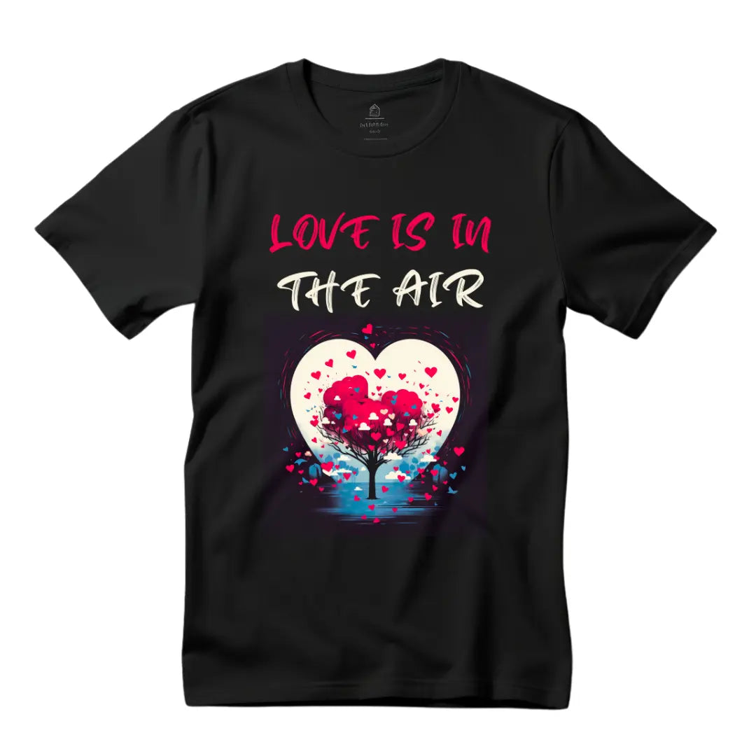 Love Is In The Air Valentines Day T-Shirt - Black Threadz