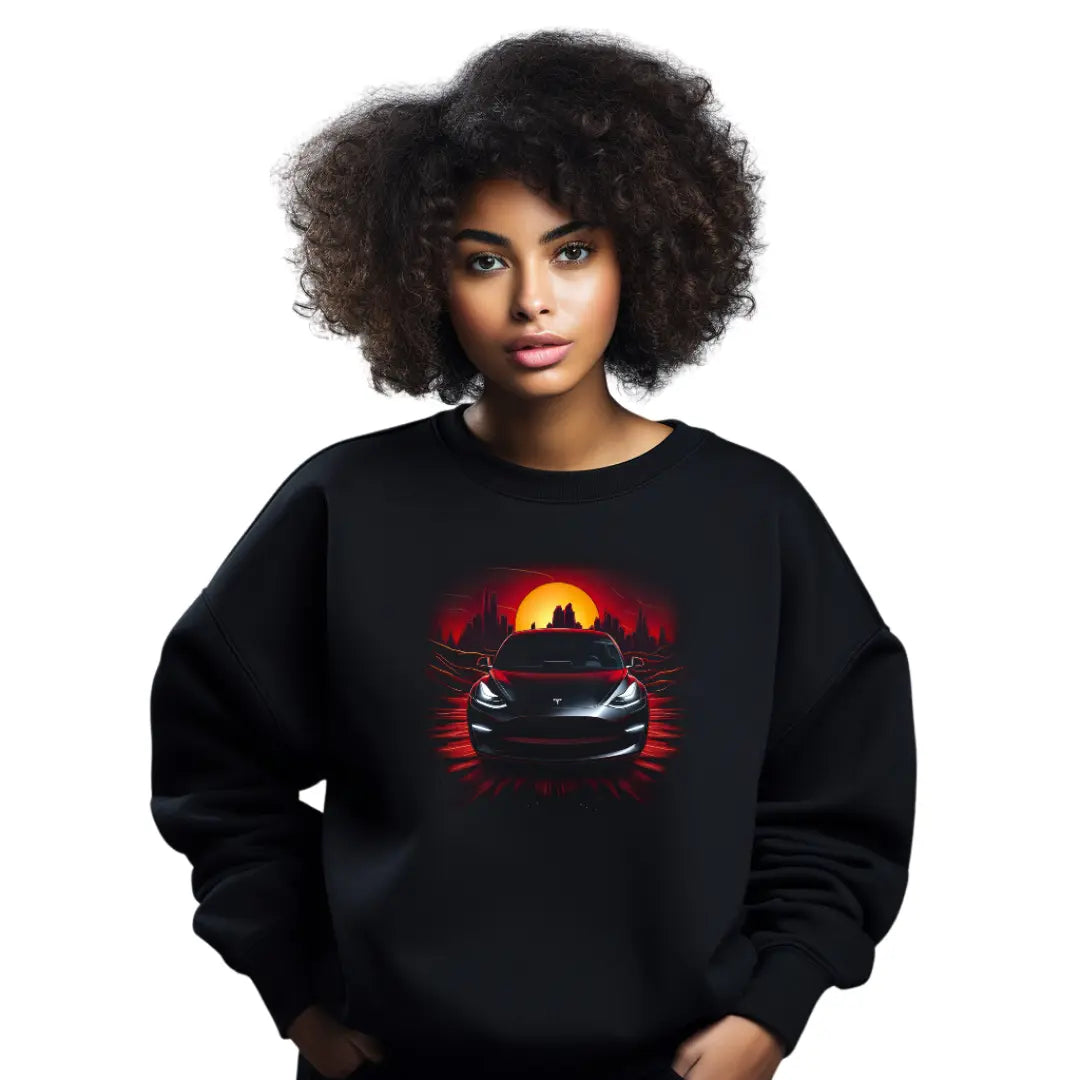 Tesla Model 3 Sweatshirt: Embrace the Future of Automotive Innovation - Black Threadz