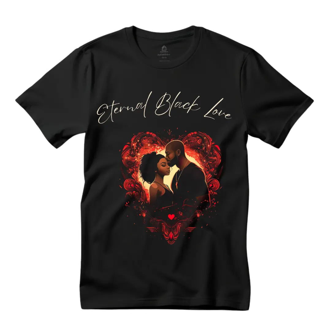 Eternal Black Love: Express Your Passion with this Valentine's Day T-Shirt - Black Threadz