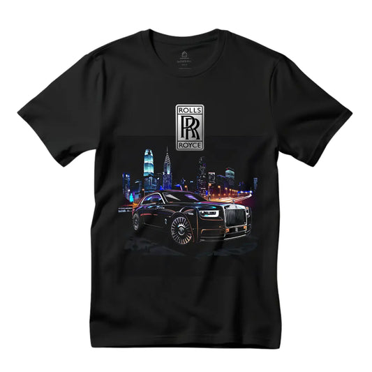 Rolls-Royce Graphic Black T-Shirt - Luxury Car Design - Black Threadz