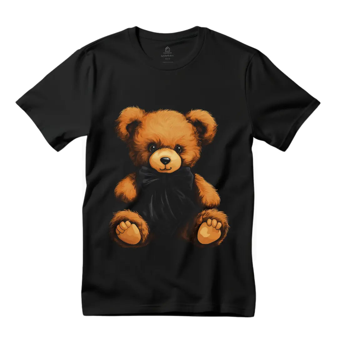 Cuddly Teddy Bear T-Shirt: Hug Life - Black Threadz