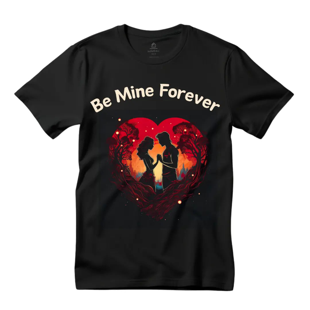 Be Mine Forever: Declare Your Love with This Valentine's Day T-Shirt - Black Threadz
