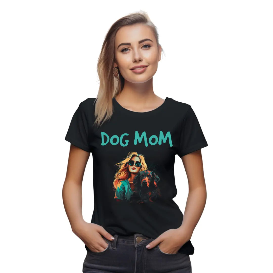 Dog Mom Devoted T-Shirt - Celebrate Canine Love in Style - Black Threadz