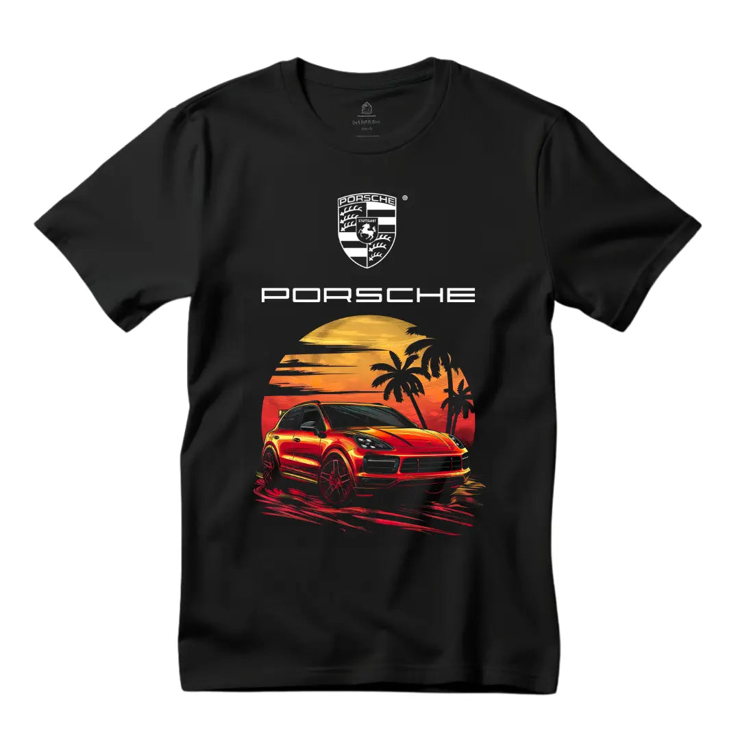 Cayenne Graphic Black T-Shirt - Luxury SUV Design - Black Threadz