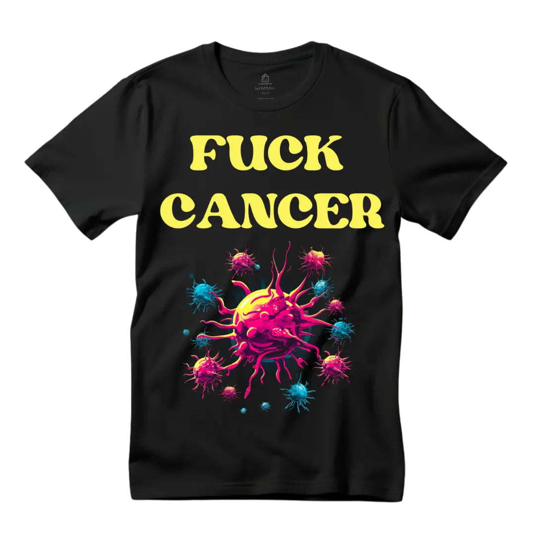 Triumph Over Adversity: 'F*ck Cancer' Graphic Tee for Resilient Warriors - Black Threadz