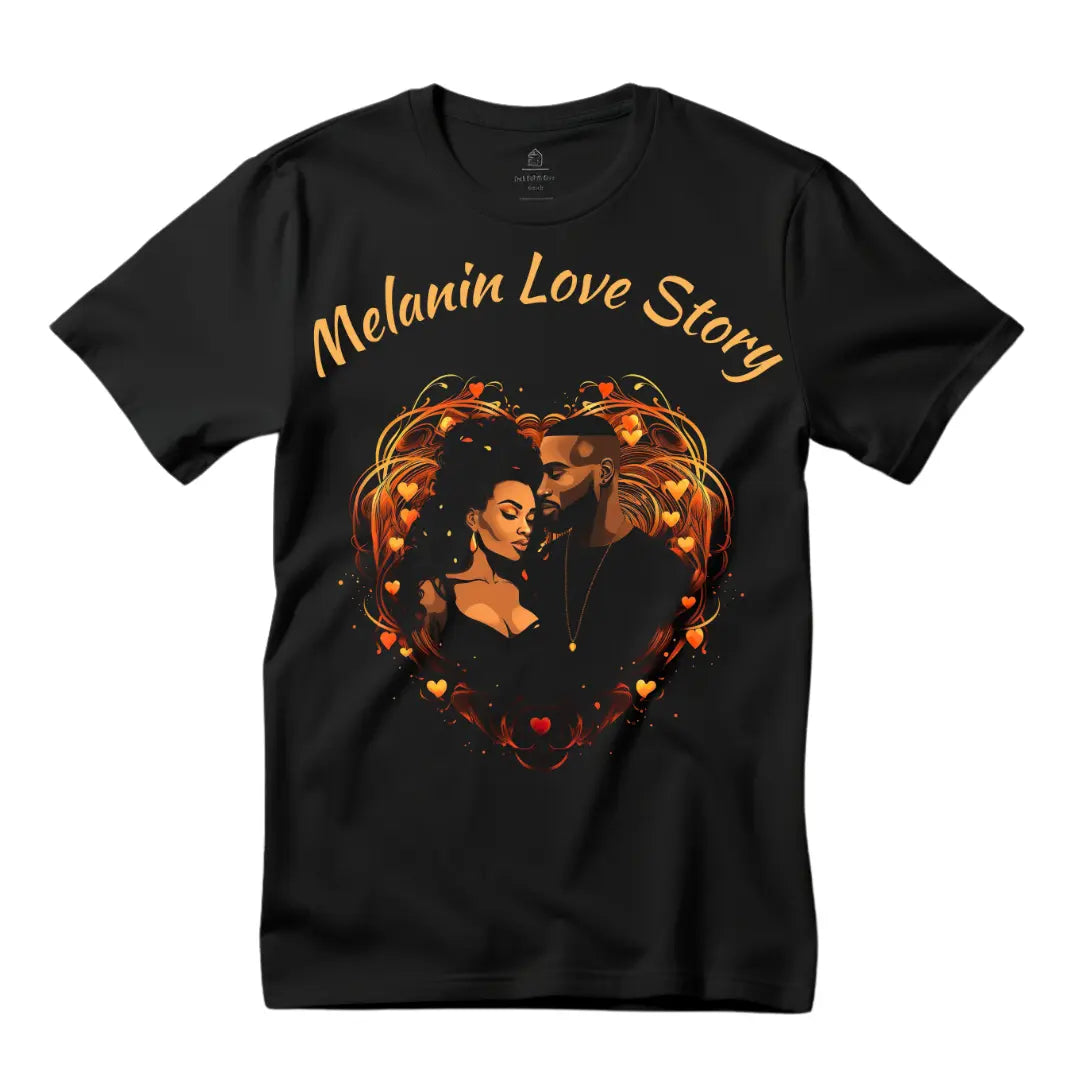Melanin Love Story: Celebrate Valentine's Day with this Embraced Black Couple T-Shirt - Black Threadz