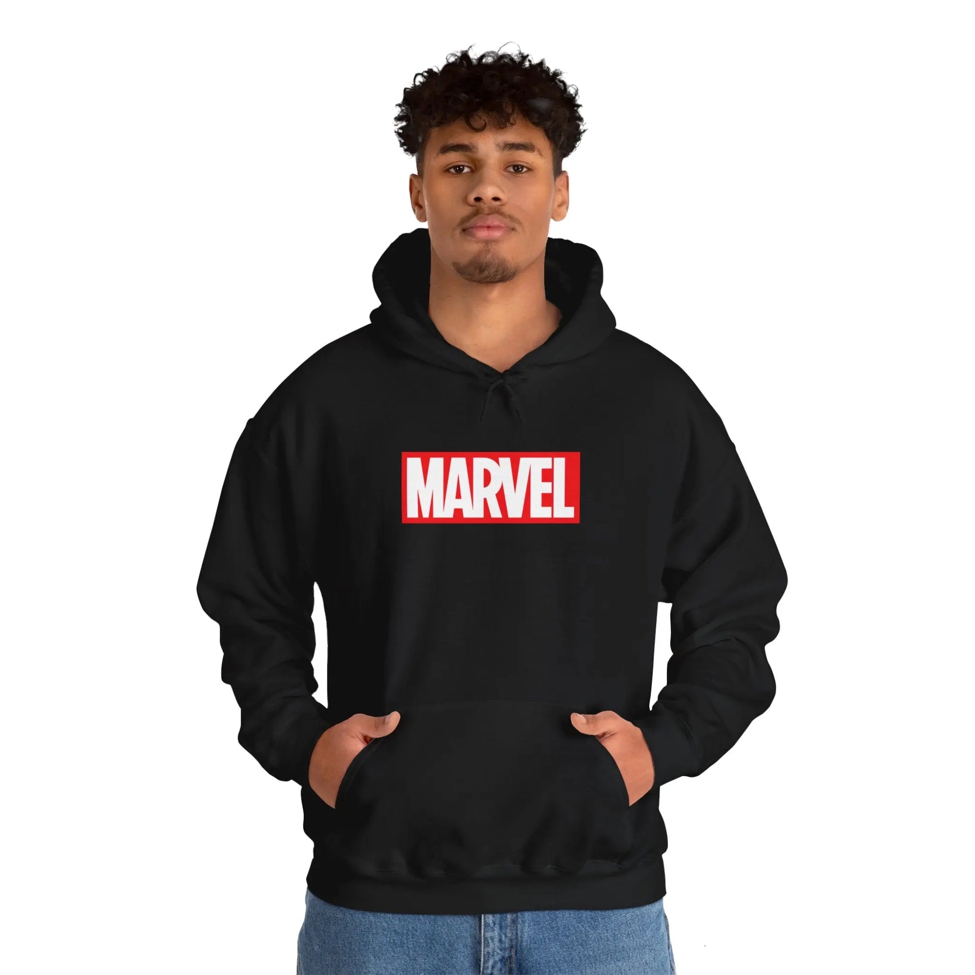 Iron Man in the City - Black Hoodie for Marvel Fans - Black Threadz