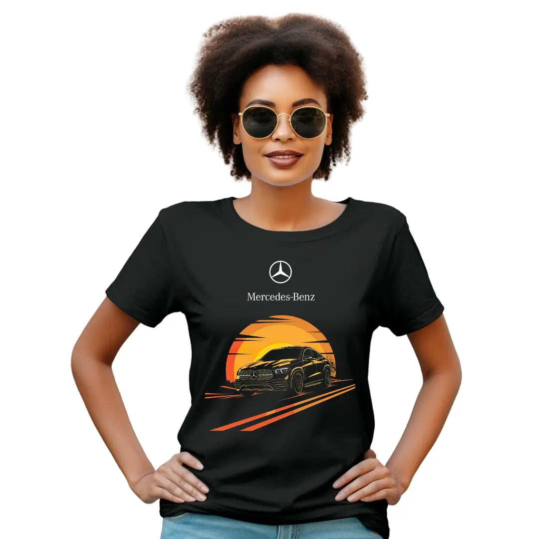 Sleek Sophistication: Mercedes GLE Coupe T-Shirt - Black Threadz