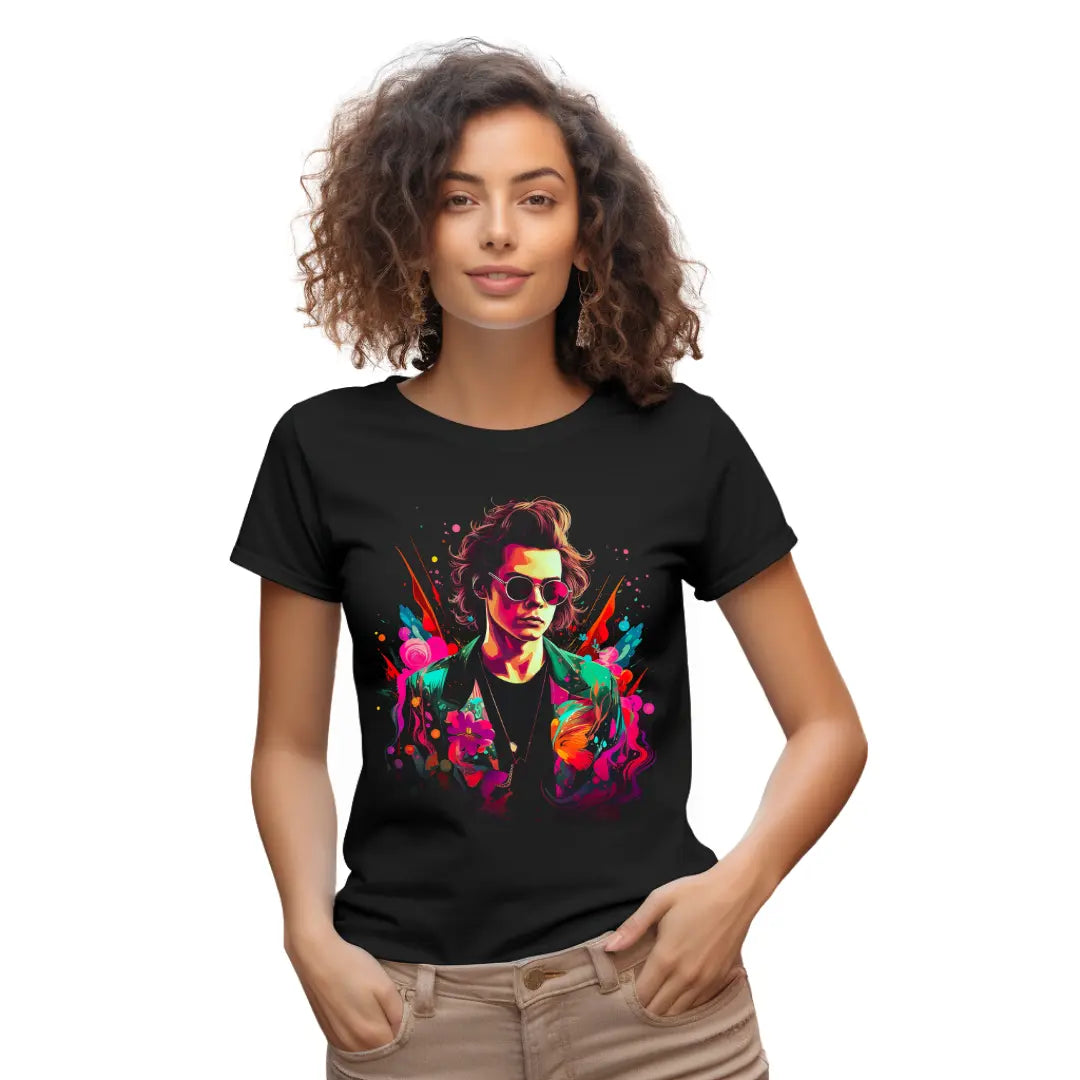 Harry Styles Inspired T-Shirt - Channeling Iconic Style - Black Threadz