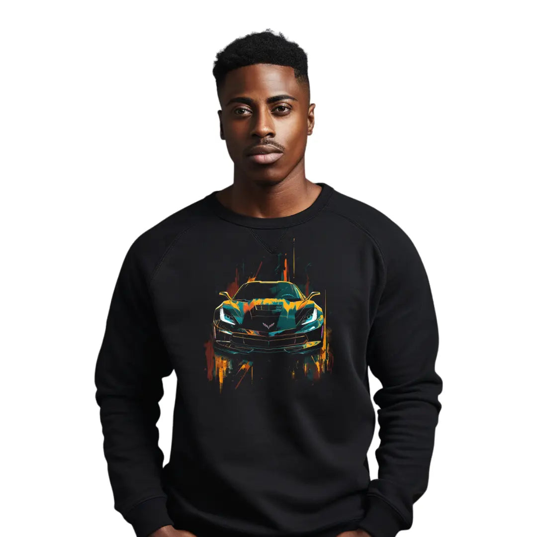 Chevrolet Corvette Sweatshirt: Celebrate American Muscle - Black Threadz