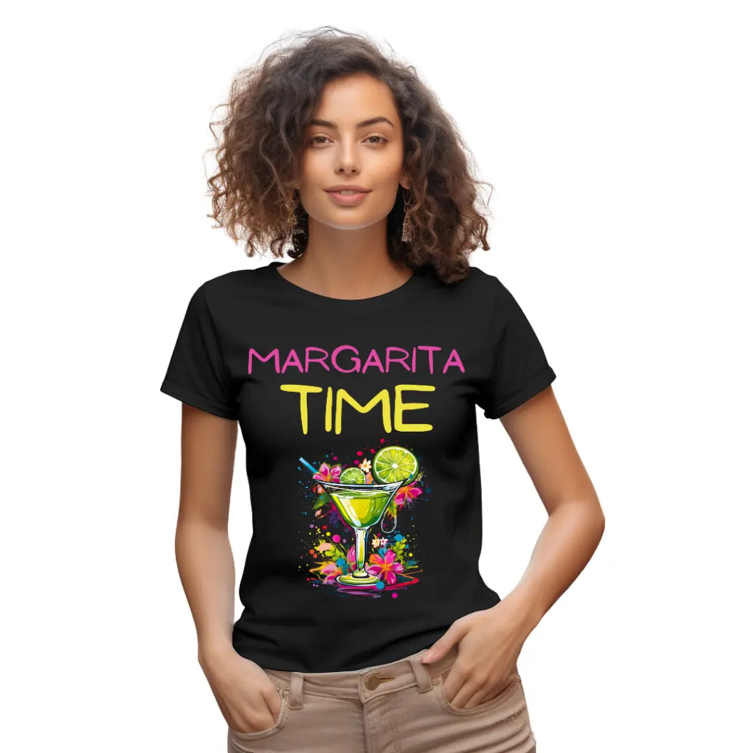 Margarita Time' Refreshing T-Shirt - Cheers to Relaxation and Fun - Black Threadz