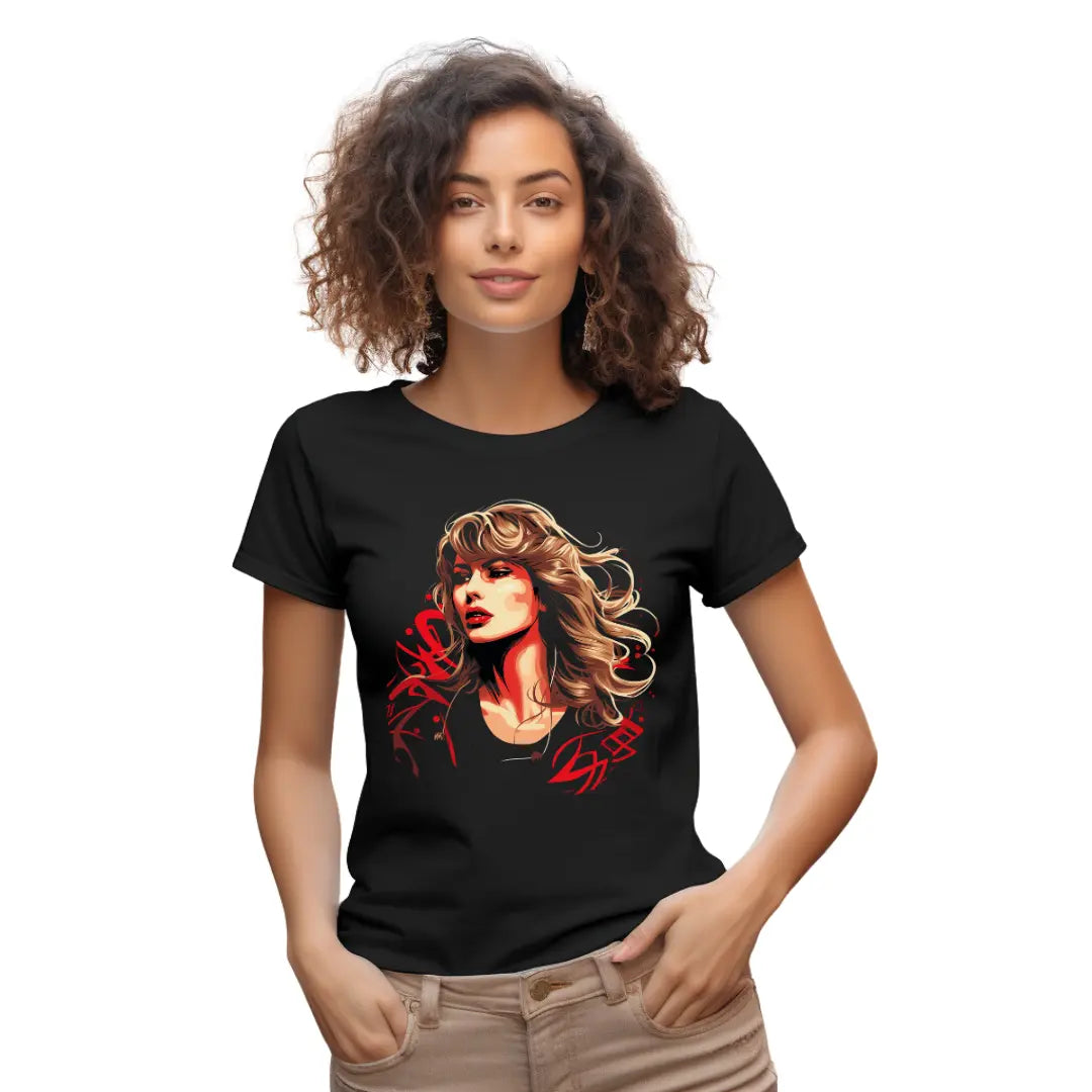 Swiftie Chic: Taylor Swift Graphic Tee for True Fans - Black Threadz