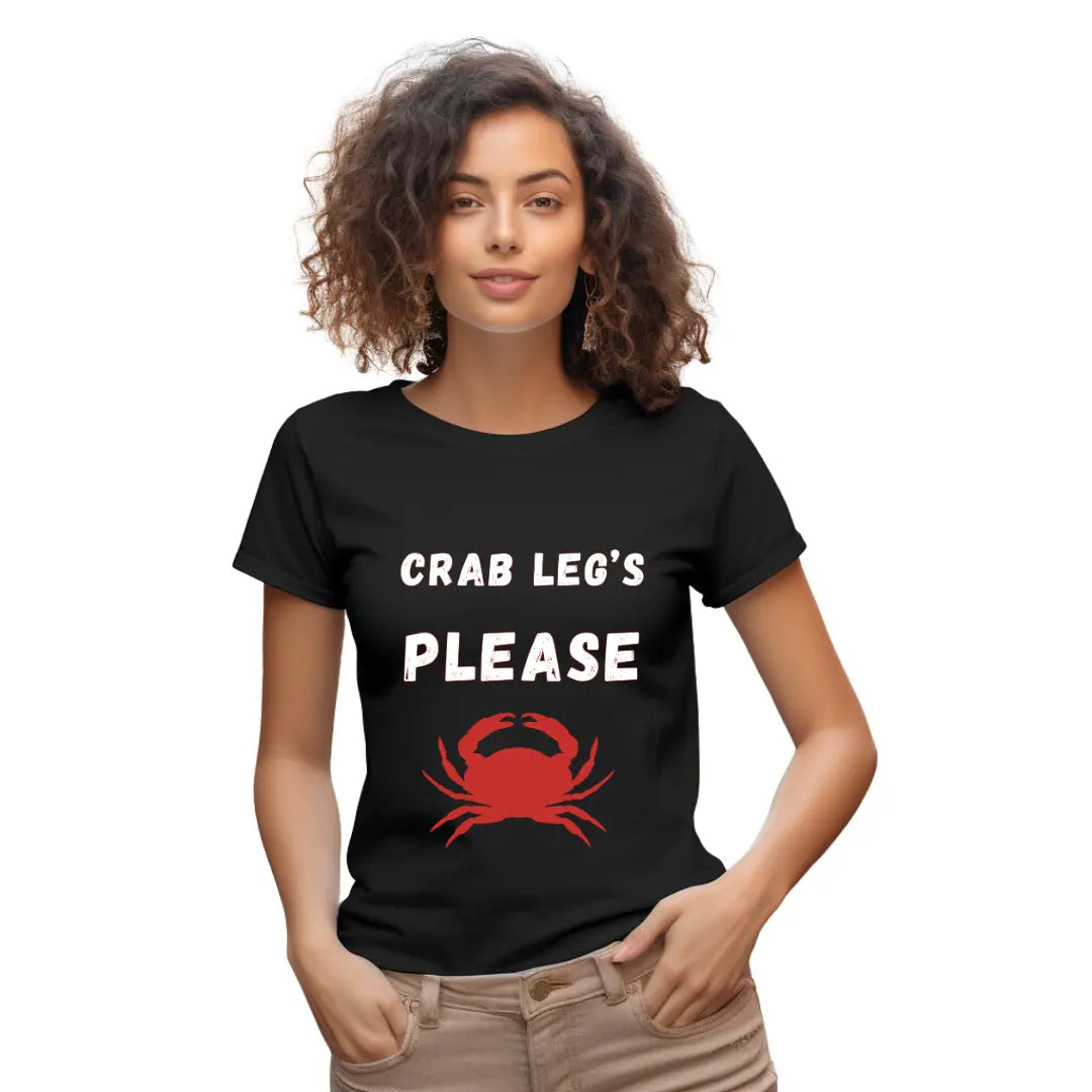 Crab Legs Please T-Shirt: Embrace Seafood Cravings in Style - Black Threadz