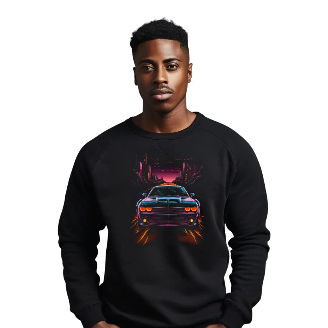 Challenger Men's Sweatshirt - Legendary Muscle Car Design - Black Threadz