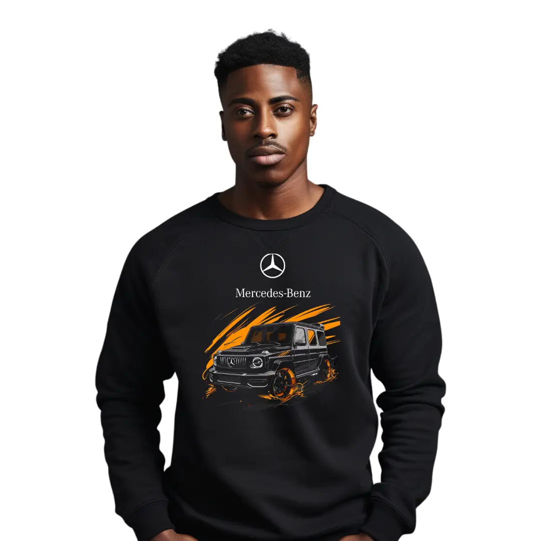 G-Wagon Graphic Sweatshirt - Premium Black Top with Iconic Luxury SUV Design - Black Threadz