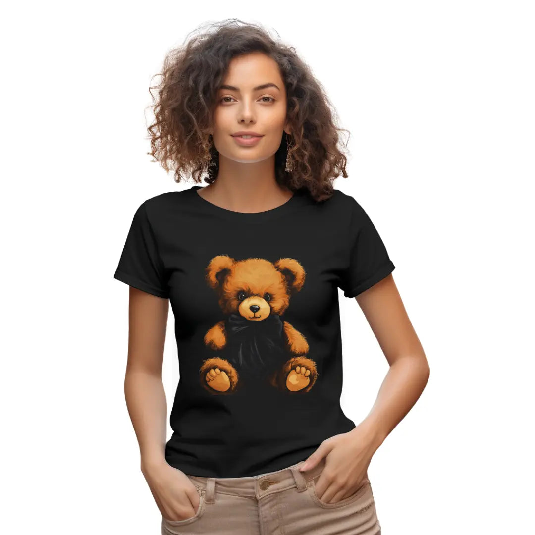 Cuddly Teddy Bear T-Shirt: Hug Life - Black Threadz