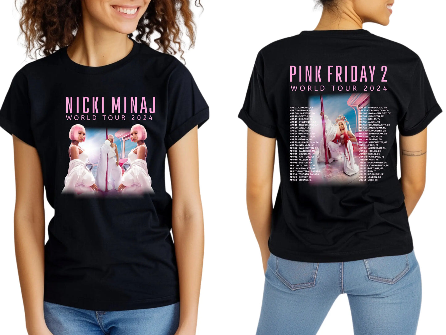 Pink Friday 2: Nicki Minaj Concert T-Shirt - Black Threadz