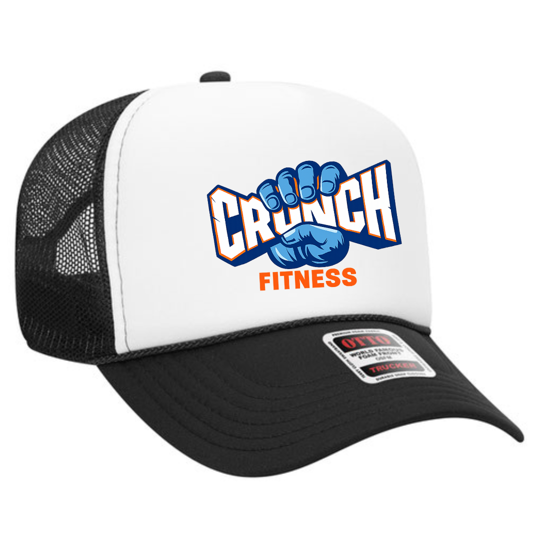 Crunch Fitness Trucker Snapback Hat – Gym Lifestyle Mesh Cap, Adjustable Fit