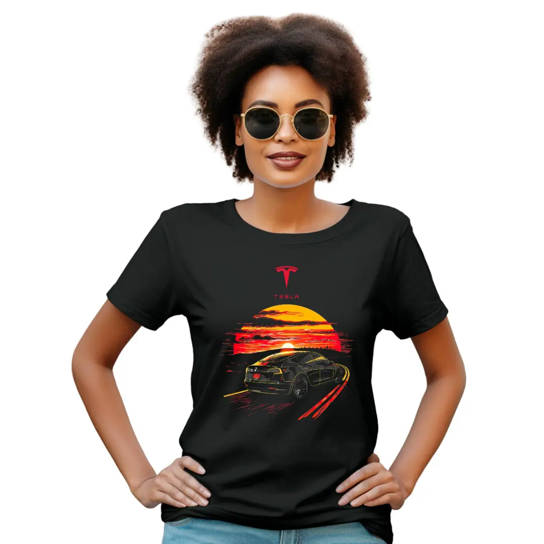 Urban Elegance: Tesla Model X T-Shirt - Black Threadz