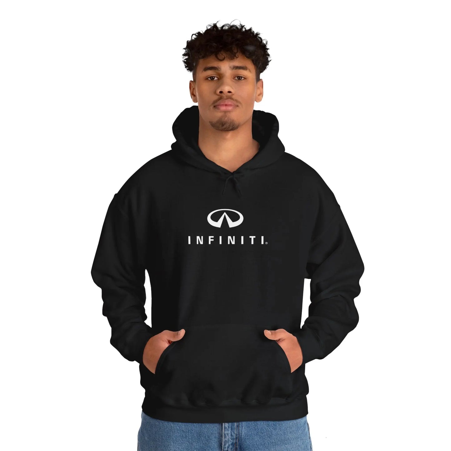 Sleek Sophistication: Red Infiniti Q60 Countryside Drive Black Hoodie - Black Threadz