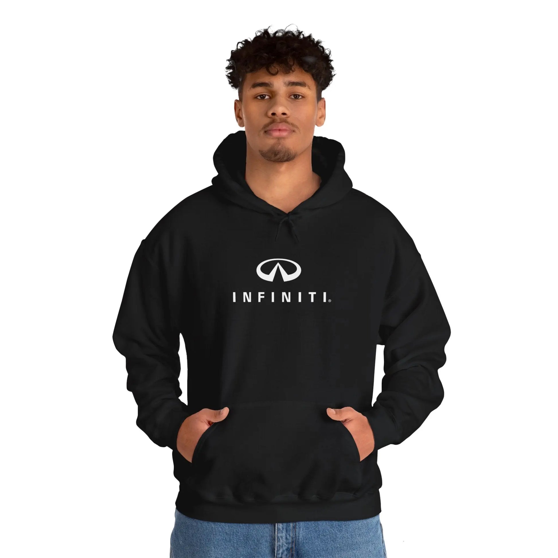 Sleek Sophistication: Red Infiniti Q60 Countryside Drive Black Hoodie - Black Threadz