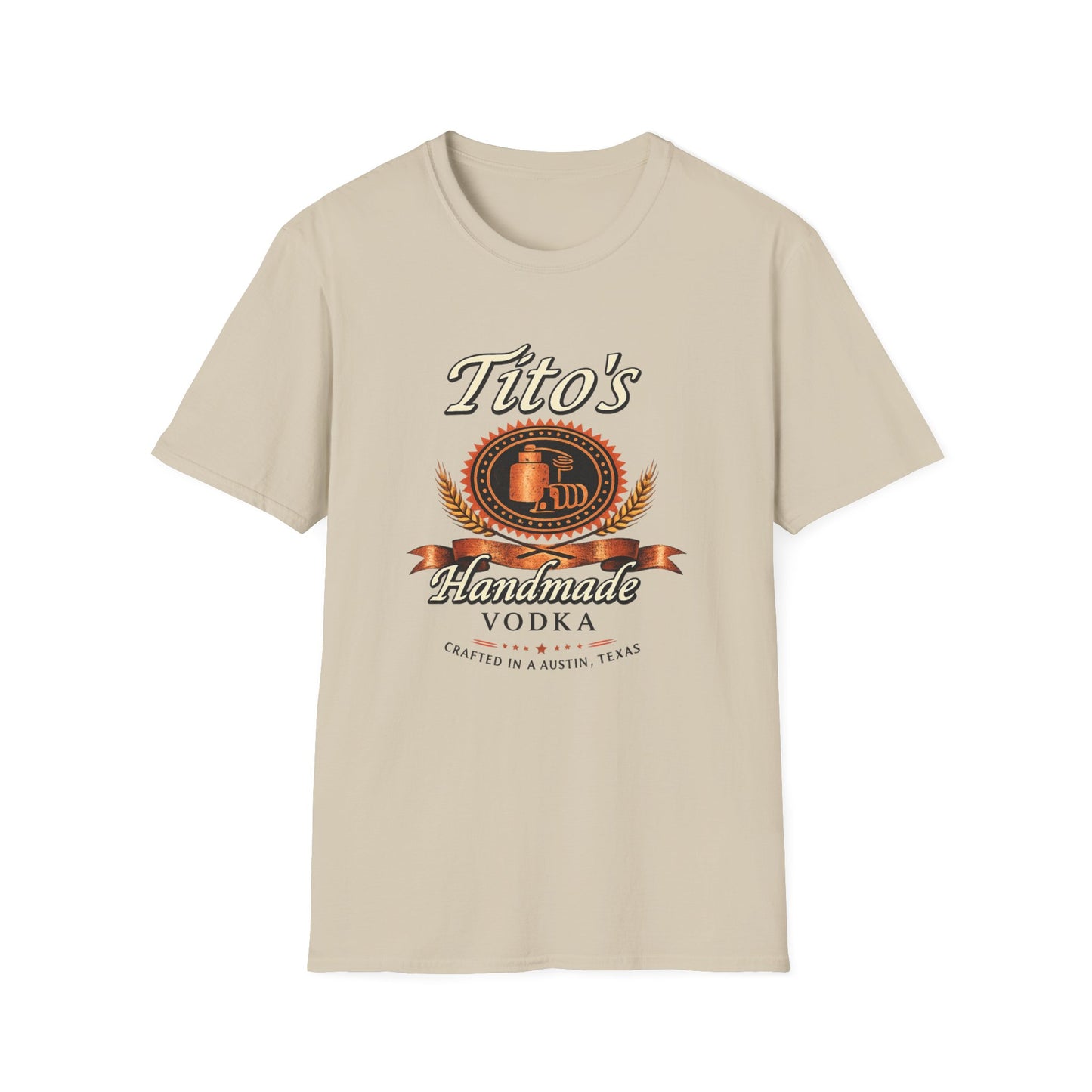 Tito’s Handmade Vodka T-Shirt – Vodka Fan Tee, Premium Spirits Shirt, Bar & Party Merch